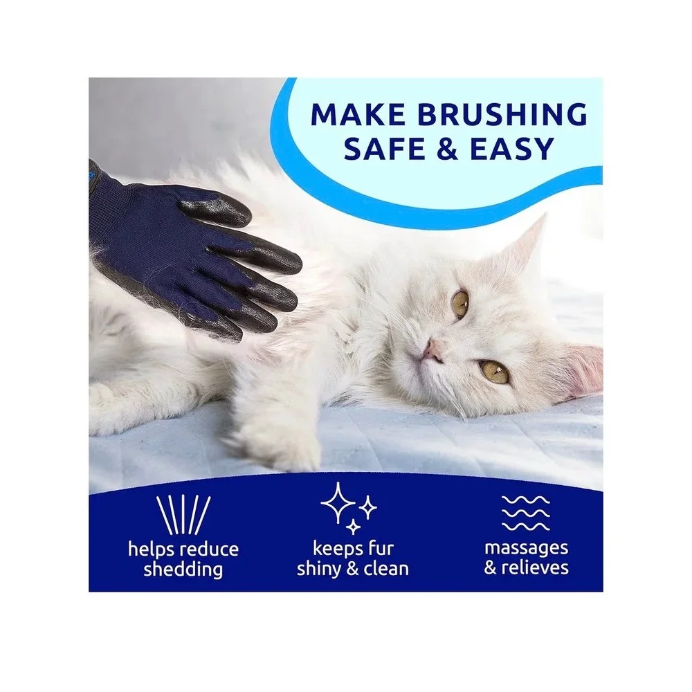 Pat Your Pet Grooming Gloves Deshedding Bathing Massage Tool Dogs Cats Horses